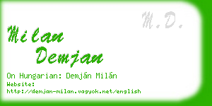 milan demjan business card