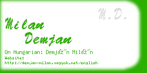 milan demjan business card